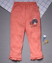 Pranava Full Length Bee Patch Pants - Peach Pranava Full Length Bee Patch Pants - Peach