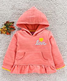 Marshmallow Full Sleeves Hooded Sweatshirt - Peach Marshmallow Full Sleeves Hooded Sweatshirt - Peach