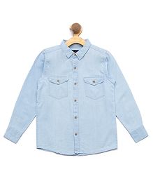 Nick&Jess Front Pocket Full Sleeves Shirt - Blue Nick&Jess Front Pocket Full Sleeves Shirt - Blue