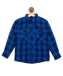 Nick&Jess Checkered Front Pocket Full Sleeves Shirt - Blue Nick&Jess Checkered Front Pocket Full Sleeves Shirt - Blue