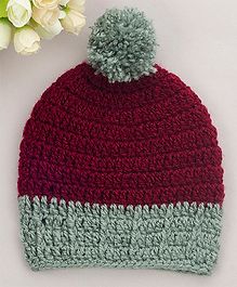 Buttercup from KnittingNani Solid Dual Color Cap - Dark Pink & Grey Buttercup from KnittingNani Solid Dual Color Cap - Dark Pink & Grey