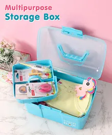 Compact Multi Functional Storage Box With Handles - Blue