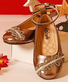 Little Soles Crystal Detailing Velcro Closure Mary Jane - Bronze Little Soles Crystal Detailing Velcro Closure Mary Jane - Bronze