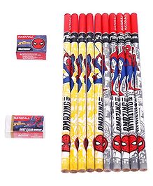 Nataraj Spider-Man Pencils With Eraser & Sharpener Multicolor - Pack Of 10