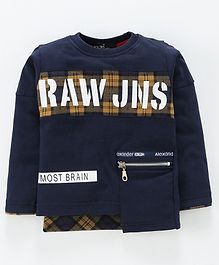 Tacos Full Sleeves Raw JNS Printed Tee - Navy Blue Tacos Full Sleeves Raw JNS Printed Tee - Navy Blue