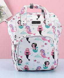 Babyhug Diaper Bag Mermaid Print - White