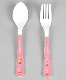 Masha and the Bea Fork And Spoon Set - Pink White