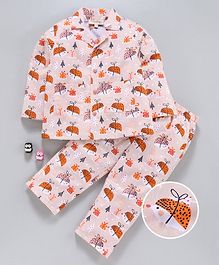 Hugsntugs Gifts Print Full Sleeves Night Suit - Light Pink Hugsntugs Gifts Print Full Sleeves Night Suit - Light Pink