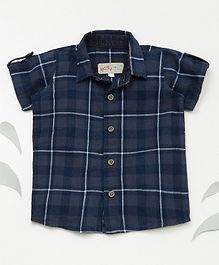 Knotty Kids Half Sleeves Checked Shirt - Blue Knotty Kids Half Sleeves Checked Shirt - Blue
