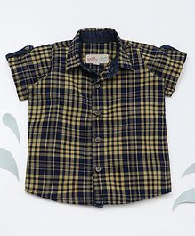 Knotty Kids Half Sleeves Checked Shirt - Yellow Knotty Kids Half Sleeves Checked Shirt - Yellow
