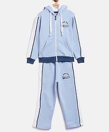 Nins Moda Printed Full Sleeves Hoodie With Bottom - Light Blue Nins Moda Printed Full Sleeves Hoodie With Bottom - Light Blue