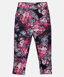 Nins Moda Floral Print Full Length Leggings - Pink Nins Moda Floral Print Full Length Leggings - Pink