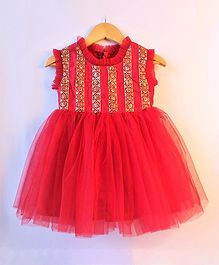 Many frocks & Sequin Embellished Sleeveless Dress - Red Many frocks & Sequin Embellished Sleeveless Dress - Red