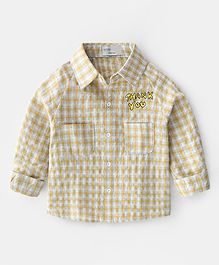 Pre Order - Awabox Checkered Full Sleeves Shirt - Yellow Pre Order - Awabox Checkered Full Sleeves Shirt - Yellow