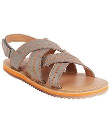Aria+Nica Solid Criss Cross Sandals - Grey Aria+Nica Solid Criss Cross Sandals - Grey