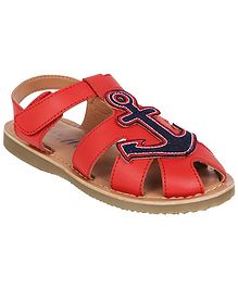 Aria+Nica Anchor Detailed Sandals - Red Aria+Nica Anchor Detailed Sandals - Red
