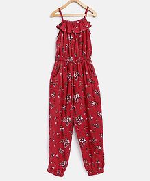 StyleStone Sleeveless Floral Printed Jumpsuit - Maroon StyleStone Sleeveless Floral Printed Jumpsuit - Maroon