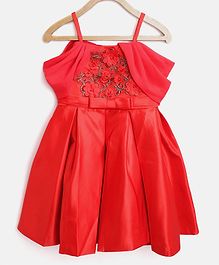 StyleStone Sleeveless Floral Work Dress - Red StyleStone Sleeveless Floral Work Dress - Red