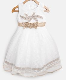 StyleStone Sleeveless Floral Work Dress - Golden StyleStone Sleeveless Floral Work Dress - Golden