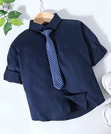Robo Fry Full Sleeves Shirt with Tie - Blue Robo Fry Full Sleeves Shirt with Tie - Blue