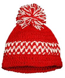 Knits & Knots Pom Pom Detailed Cap - Red Knits & Knots Pom Pom Detailed Cap - Red