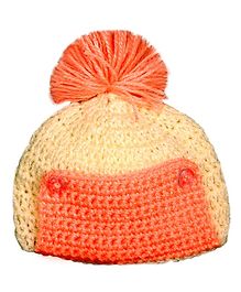 Knits & Knots Pom Pom Detailed Cap - Cream Knits & Knots Pom Pom Detailed Cap - Cream