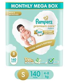 Pampers Premium Care Pant Style Diapers Small Size Monthly Pack - 140 Pieces