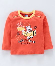 Tango Full Sleeves Tee Bear Print - Orange Tango Full Sleeves Tee Bear Print - Orange