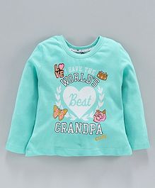 Ollypop Full Sleeves Top Best Grandpa Print - Sea Green Ollypop Full Sleeves Top Best Grandpa Print - Sea Green