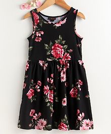 Pspeaches Flower Print Sleeveless Dress - Black Pspeaches Flower Print Sleeveless Dress - Black