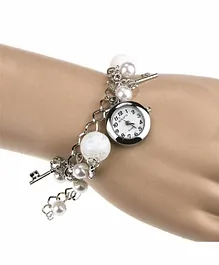 Skylofts White Pearl Hanging Charm Analogue Watch - White