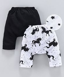 Earth Conscious Pack Of 2 Horse Printed Elasticated Diaper Pants - White & Black Earth Conscious Pack Of 2 Horse Printed Elasticated Diaper Pants - White & Black