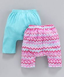 Earth Conscious Pack Of 2 Zig Zag Printed Elasticated Diaper Pants - Sky Blue & Pink Earth Conscious Pack Of 2 Zig Zag Printed Elasticated Diaper Pants - Sky Blue & Pink