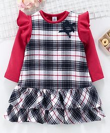 ToffyHouse Frock with Full Sleeves Inner Tee Check Print - Red ToffyHouse Frock with Full Sleeves Inner Tee Check Print - Red