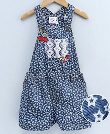 Eimoie All Over Star Printed Sleeveless Dungaree - Dark Blue Eimoie All Over Star Printed Sleeveless Dungaree - Dark Blue