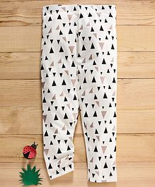 Adams Kids Triangle Print Full Length Leggings - White Adams Kids Triangle Print Full Length Leggings - White