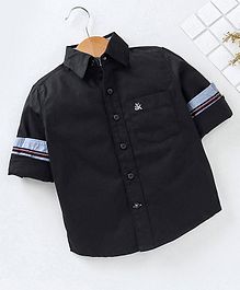 Adams Kids Solid Front Pocket Full Sleeves Shirt - Black Adams Kids Solid Front Pocket Full Sleeves Shirt - Black