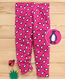 Adams Kids Full Length Penguin Print Leggings - Pink Adams Kids Full Length Penguin Print Leggings - Pink
