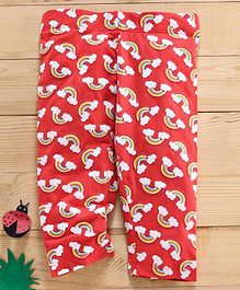 Adams Kids Full Length Rainbow Print Leggings - Red Adams Kids Full Length Rainbow Print Leggings - Red