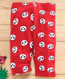 Adams Kids Full Length Panda Print Leggings - Red Adams Kids Full Length Panda Print Leggings - Red