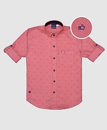 CAVIO Thumbs Up Print Full Sleeves Shirt - Pink CAVIO Thumbs Up Print Full Sleeves Shirt - Pink