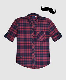 CAVIO Checked Full Sleeves Shirt - Red CAVIO Checked Full Sleeves Shirt - Red