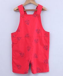Beebay Anchor Embroidered Sleeveless Dungaree - Red Beebay Anchor Embroidered Sleeveless Dungaree - Red