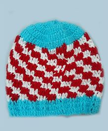 Knitting By Love Checked Cap - Blue Knitting By Love Checked Cap - Blue