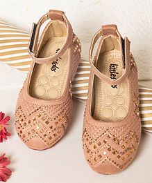 Little Soles Crystals Embellished Mary Janes - Gold Little Soles Crystals Embellished Mary Janes - Gold