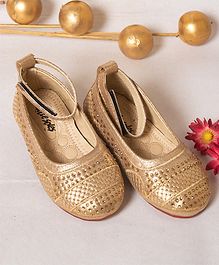 Little Soles Beaded Mary Janes - Gold Little Soles Beaded Mary Janes - Gold