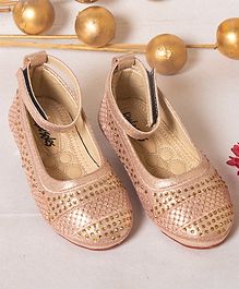 Little Soles Beaded Mary Janes - Rose Gold Little Soles Beaded Mary Janes - Rose Gold