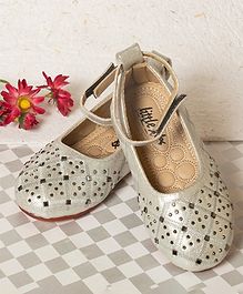 Little Soles Velcro Closure Crystal Detailed Mary Janes - Off White Little Soles Velcro Closure Crystal Detailed Mary Janes - Off White