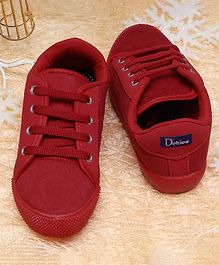 D'chica Bro Solid Lace Up Shoes - Red D'chica Bro Solid Lace Up Shoes - Red