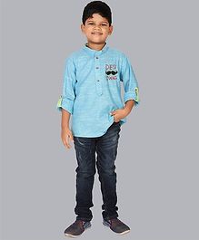 NEO NATIVES Desi Swag Embroidered Full Sleeves Kurta - Sky Blue NEO NATIVES Desi Swag Embroidered Full Sleeves Kurta - Sky Blue